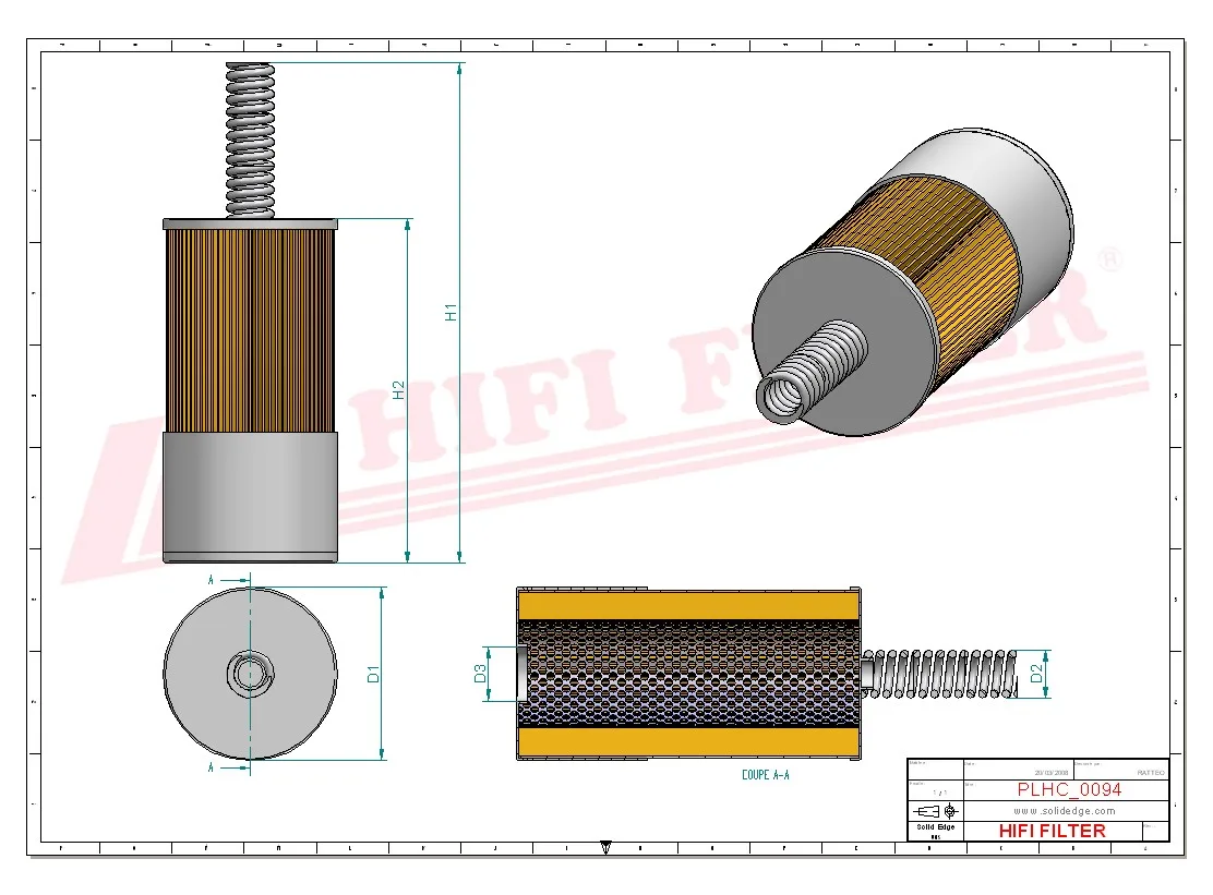 Rysunek techniczny Hifi Filter SN9904
