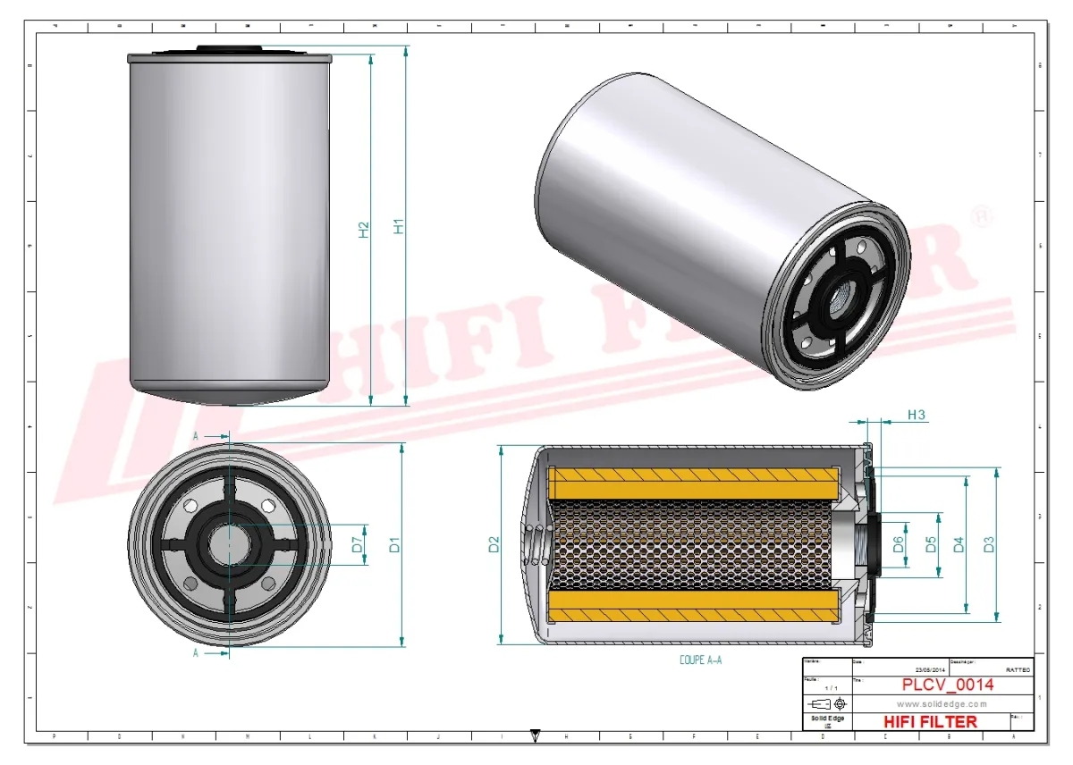 Rysunek techniczny Hifi Filter SN99111
