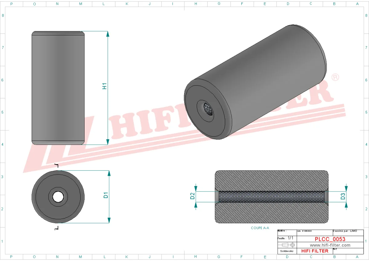 Rysunek techniczny Hifi Filter SN99121