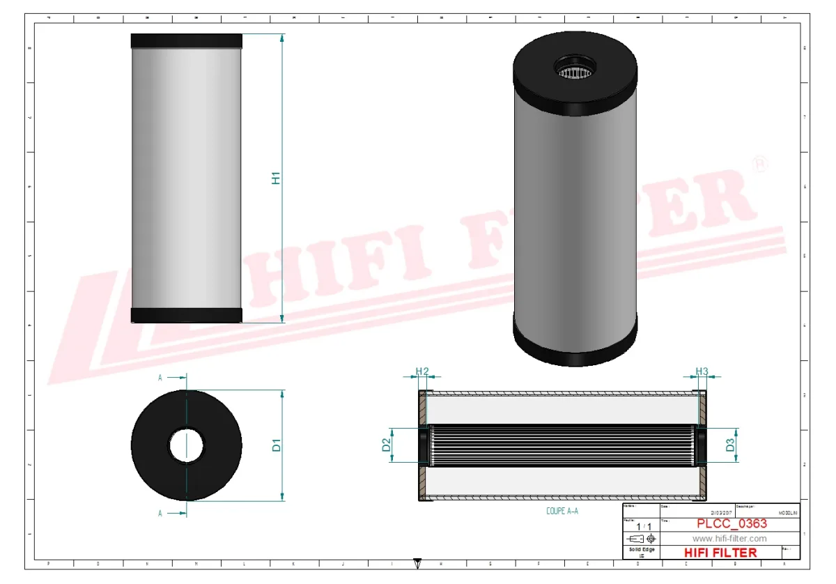 Rysunek techniczny Hifi Filter SNK40577