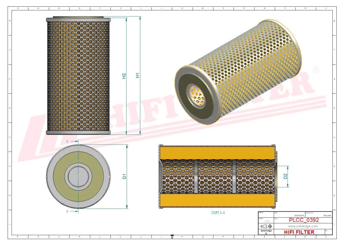 Rysunek techniczny Hifi Filter SNR40257