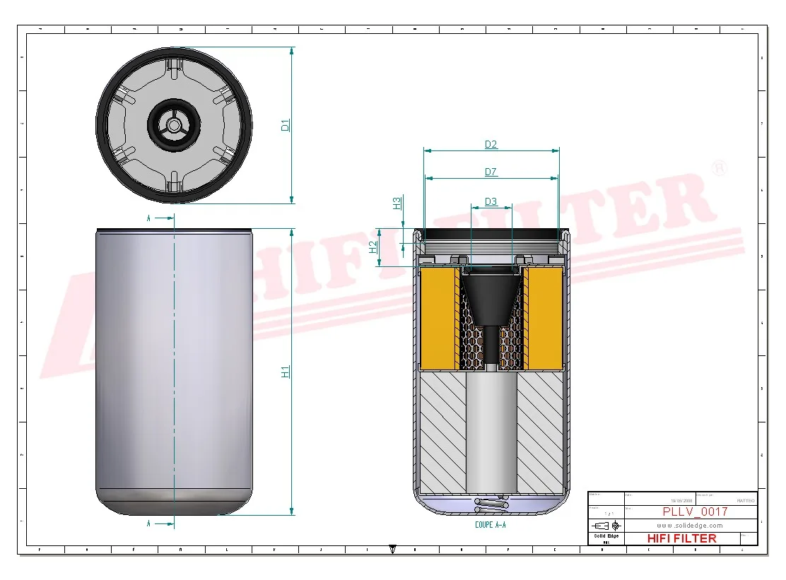 Rysunek techniczny Hifi Filter SO10097