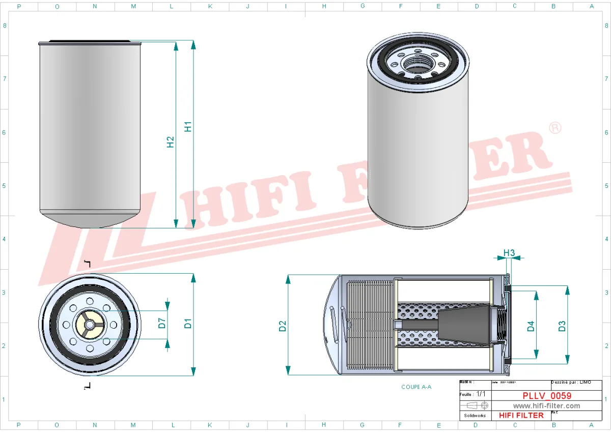 Rysunek techniczny Hifi Filter SO10154