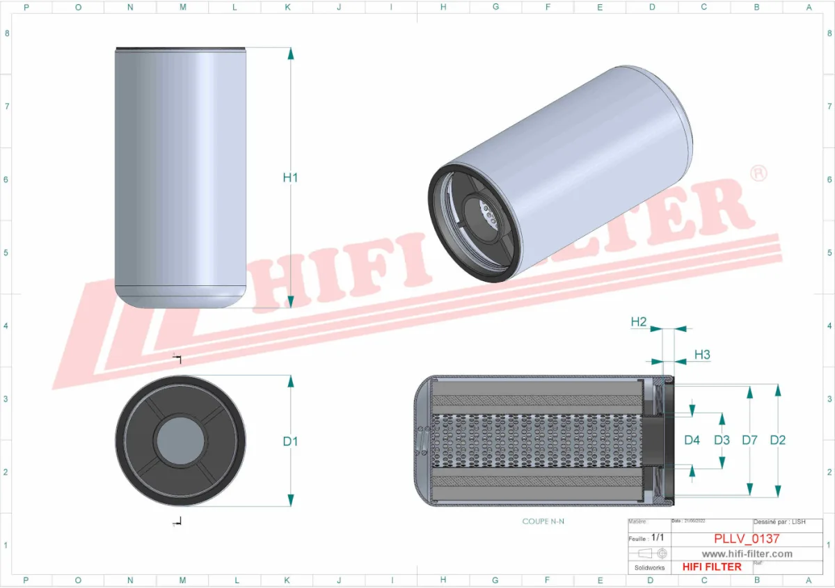 Rysunek techniczny Hifi Filter SO10159