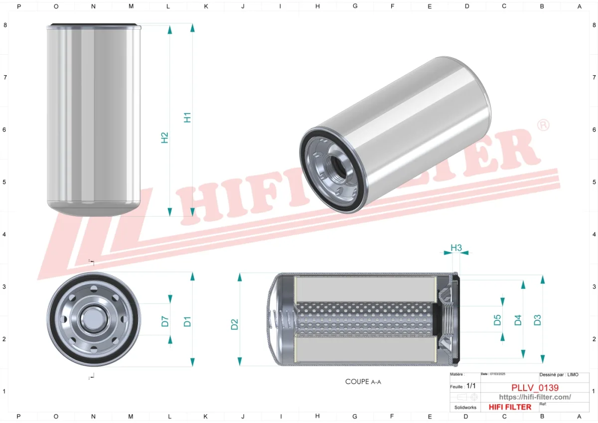 Rysunek techniczny Hifi Filter SO10179