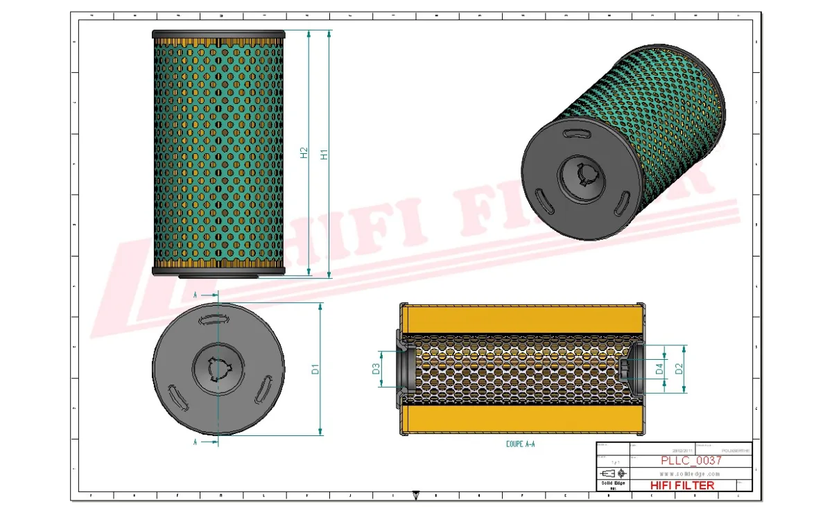Rysunek techniczny Hifi Filter SO11075