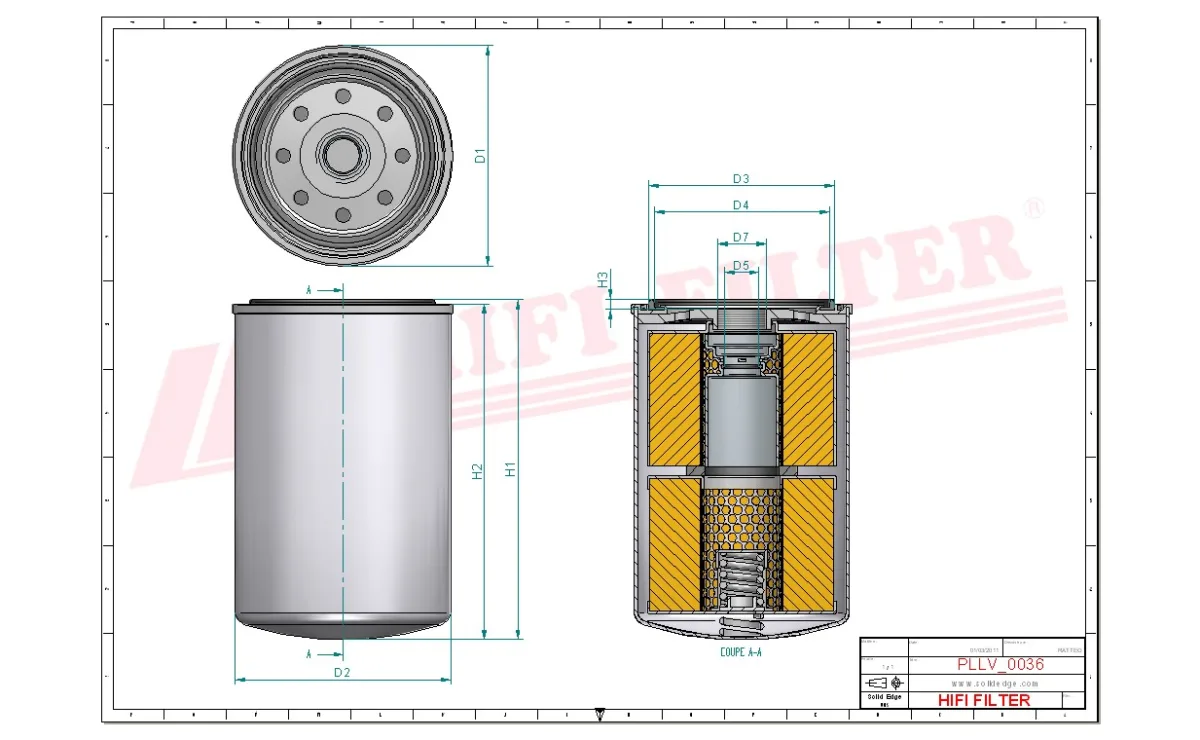 Rysunek techniczny Hifi Filter SO1638