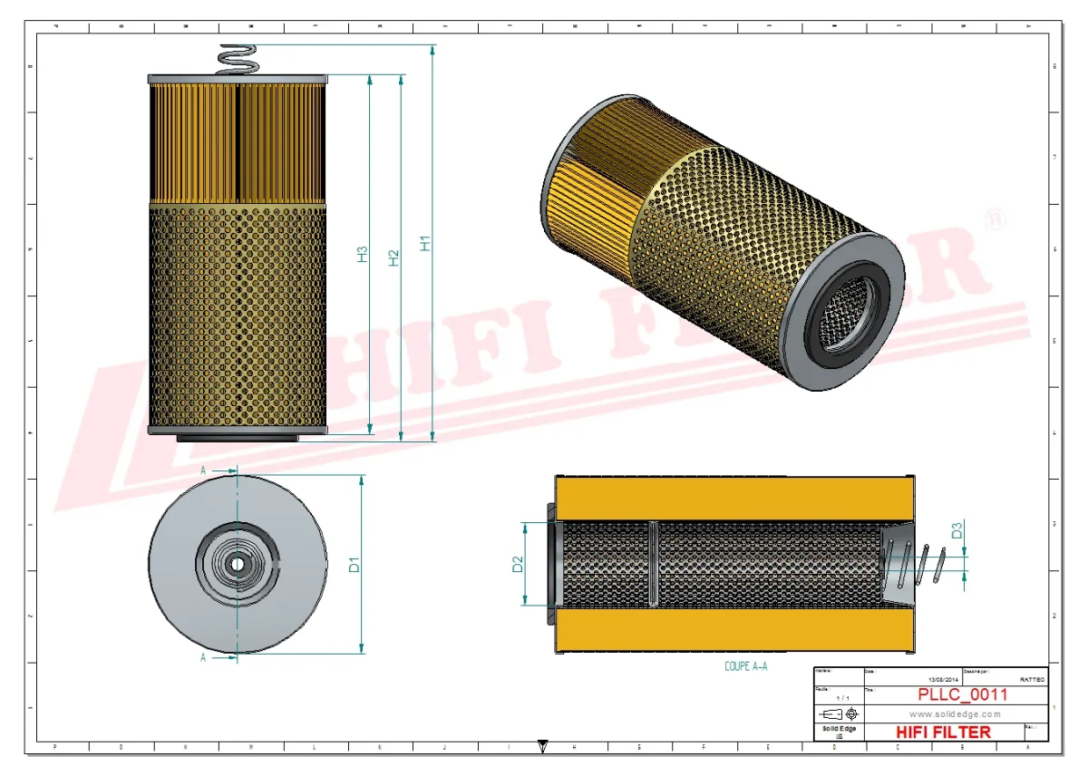 Rysunek techniczny Hifi Filter SO3327