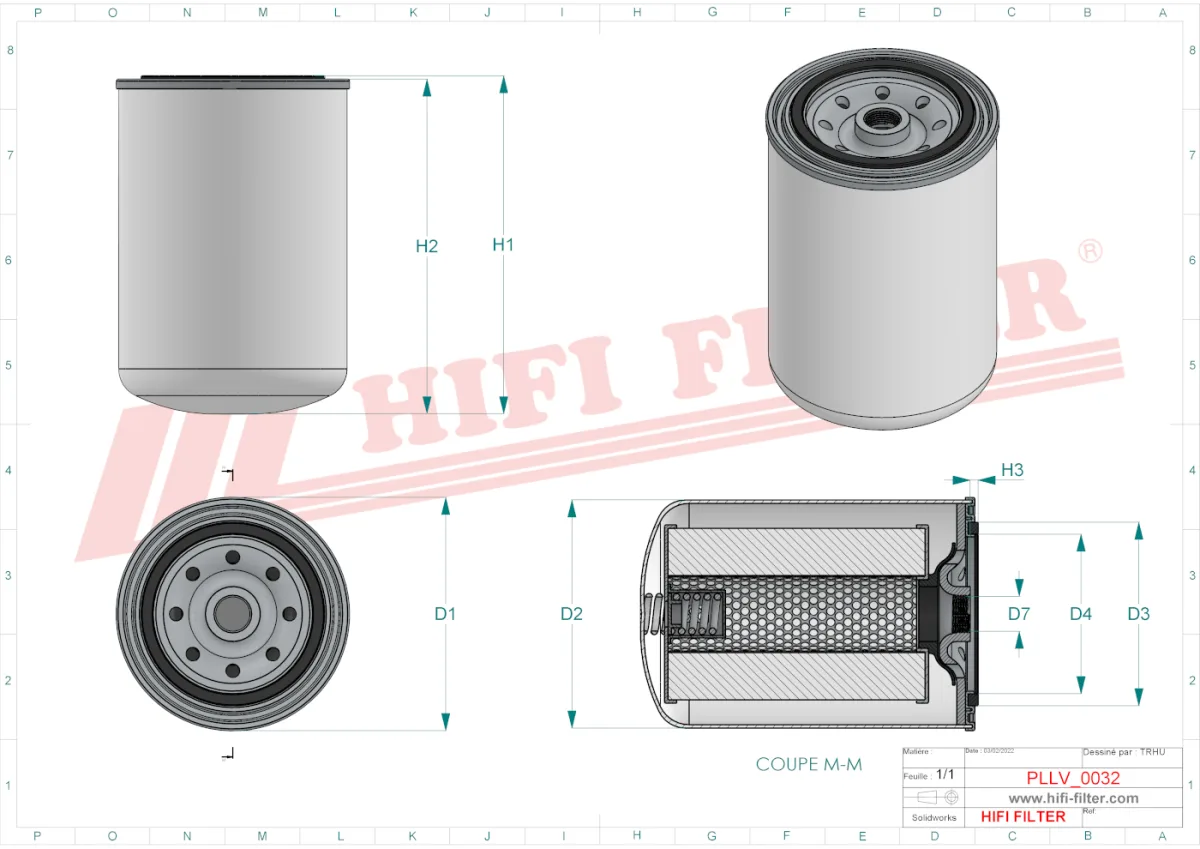 Rysunek techniczny Hifi Filter SO3336