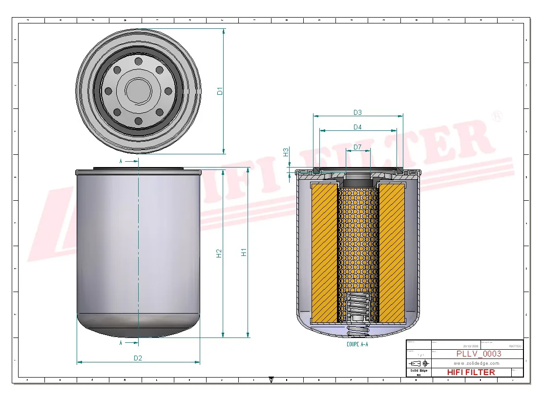 Rysunek techniczny Hifi Filter SO3376