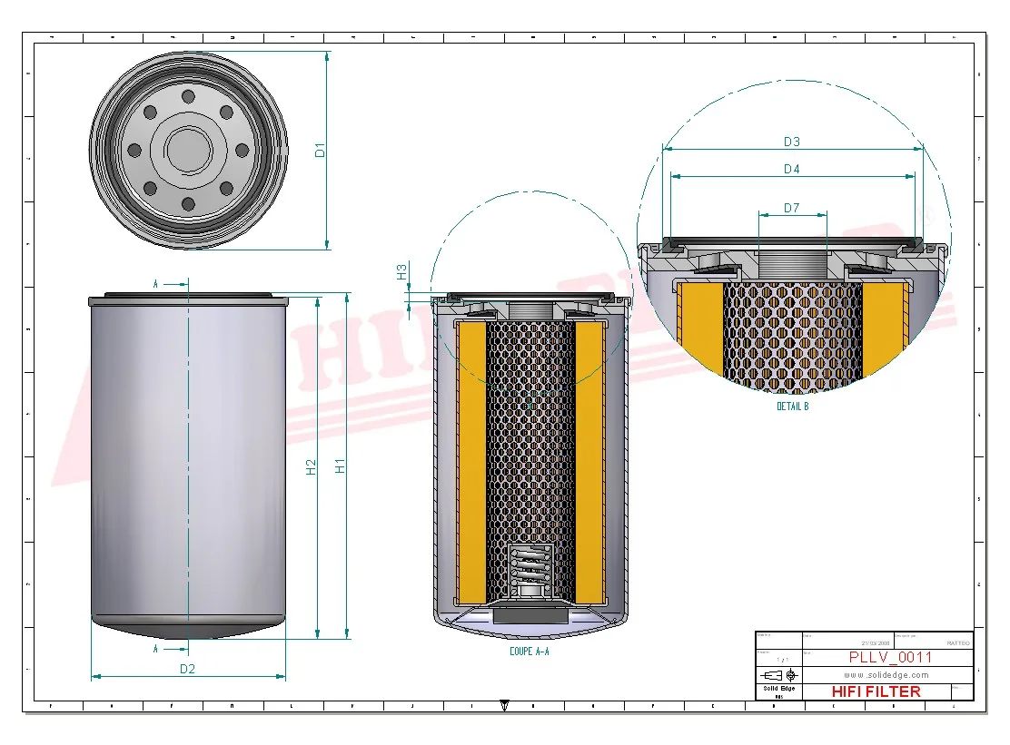 Rysunek techniczny Hifi Filter SO3415
