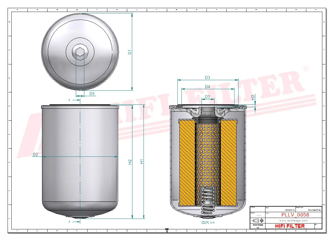Rysunek techniczny Hifi Filter SO3737