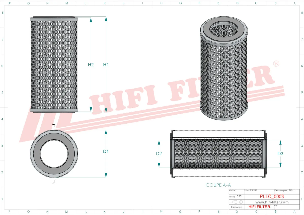 Rysunek techniczny Hifi Filter SO553