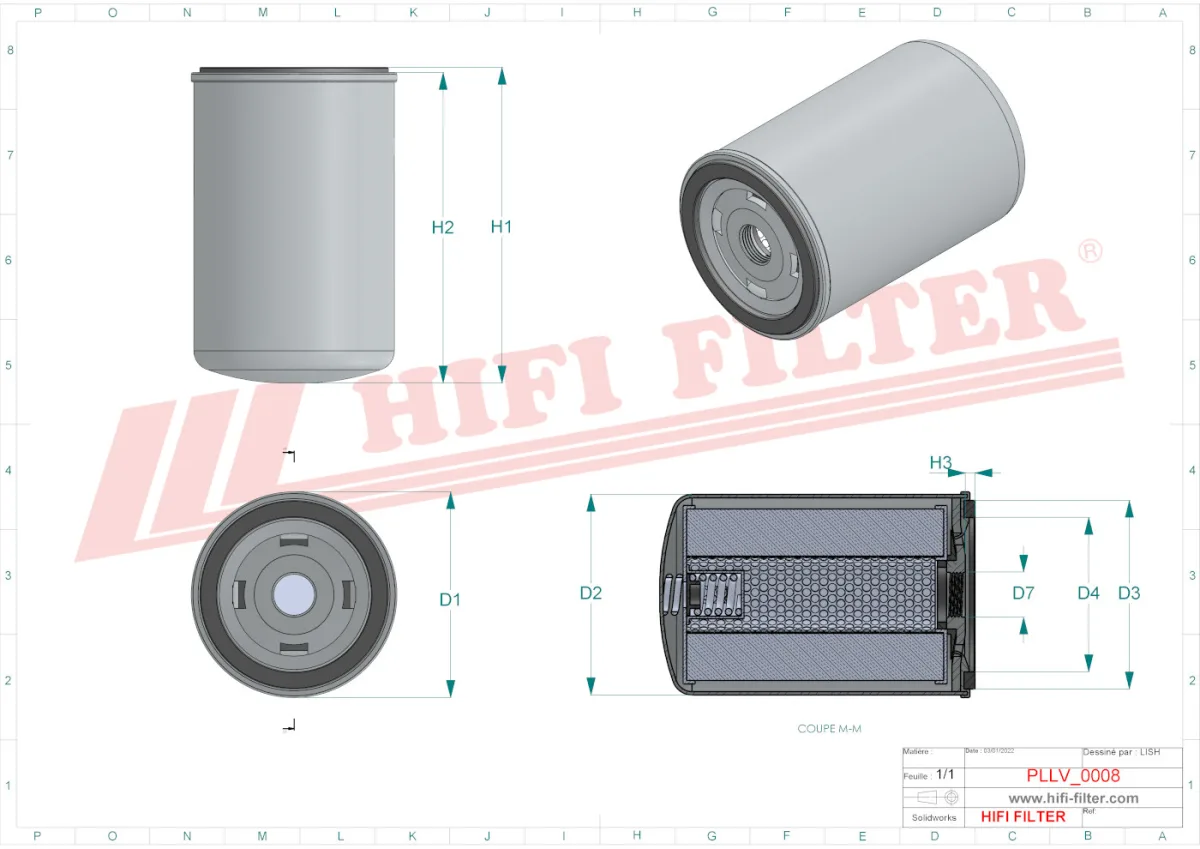 Rysunek techniczny Hifi Filter SO6234
