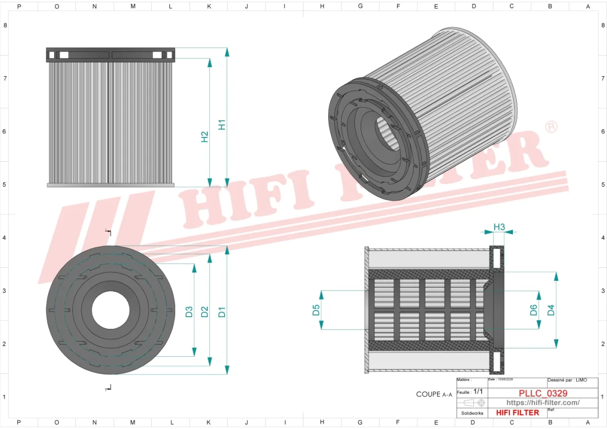 Rysunek techniczny Hifi Filter SO6249