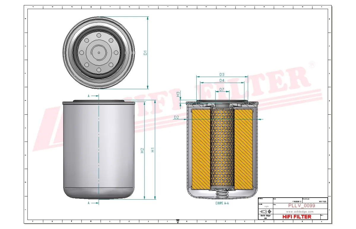 Rysunek techniczny Hifi Filter SO6315