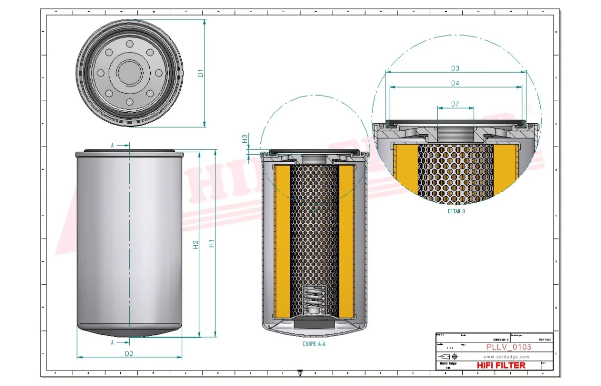 Rysunek techniczny Hifi Filter SO6601