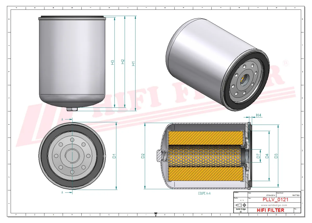 Rysunek techniczny Hifi Filter SO6739F