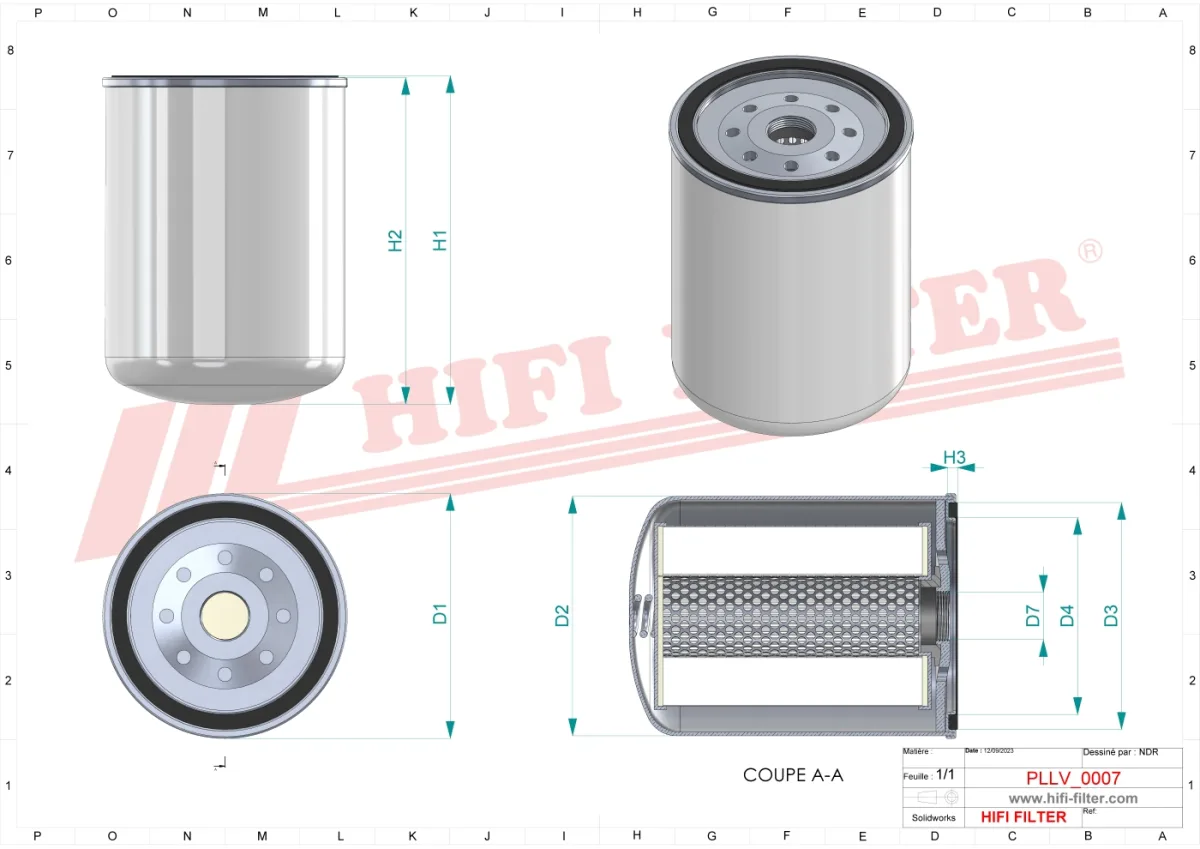 Rysunek techniczny Hifi Filter SO6745