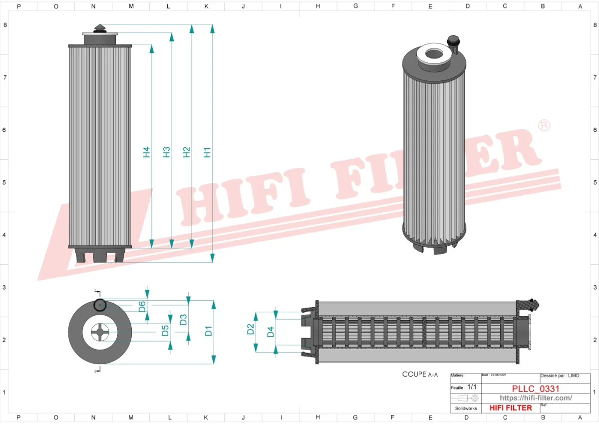 Rysunek techniczny Hifi Filter SO7298