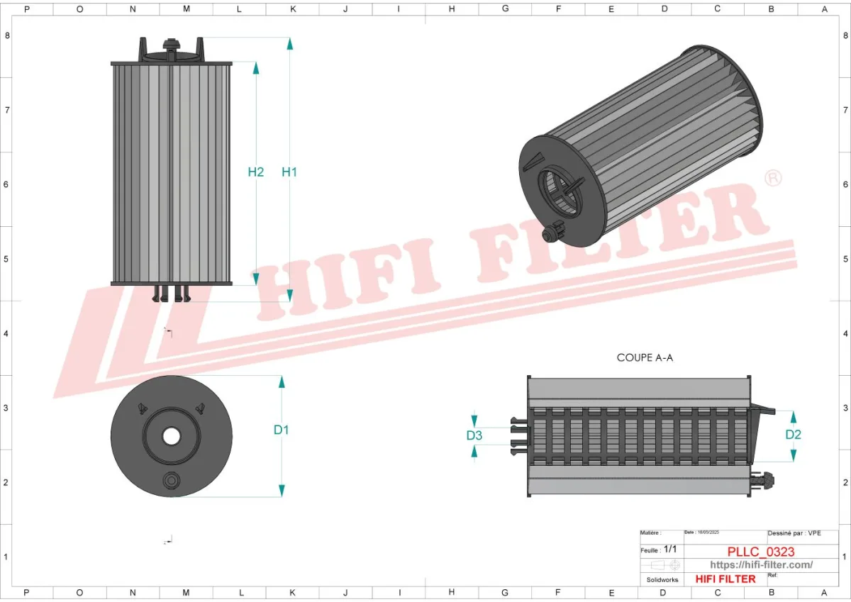 Rysunek techniczny Hifi Filter SO7327