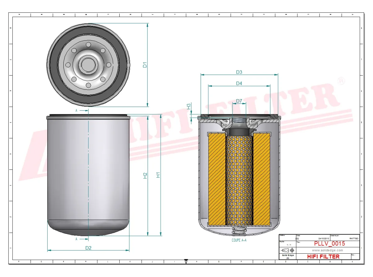 Rysunek techniczny Hifi Filter SO777