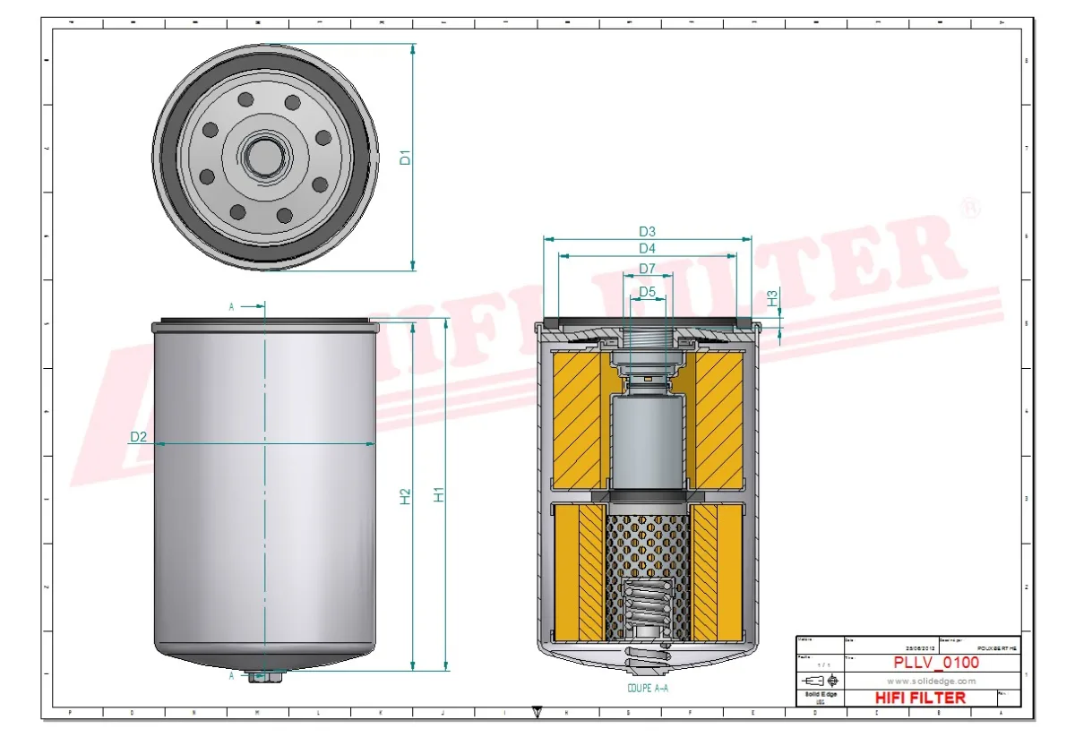 Rysunek techniczny Hifi Filter SO8212