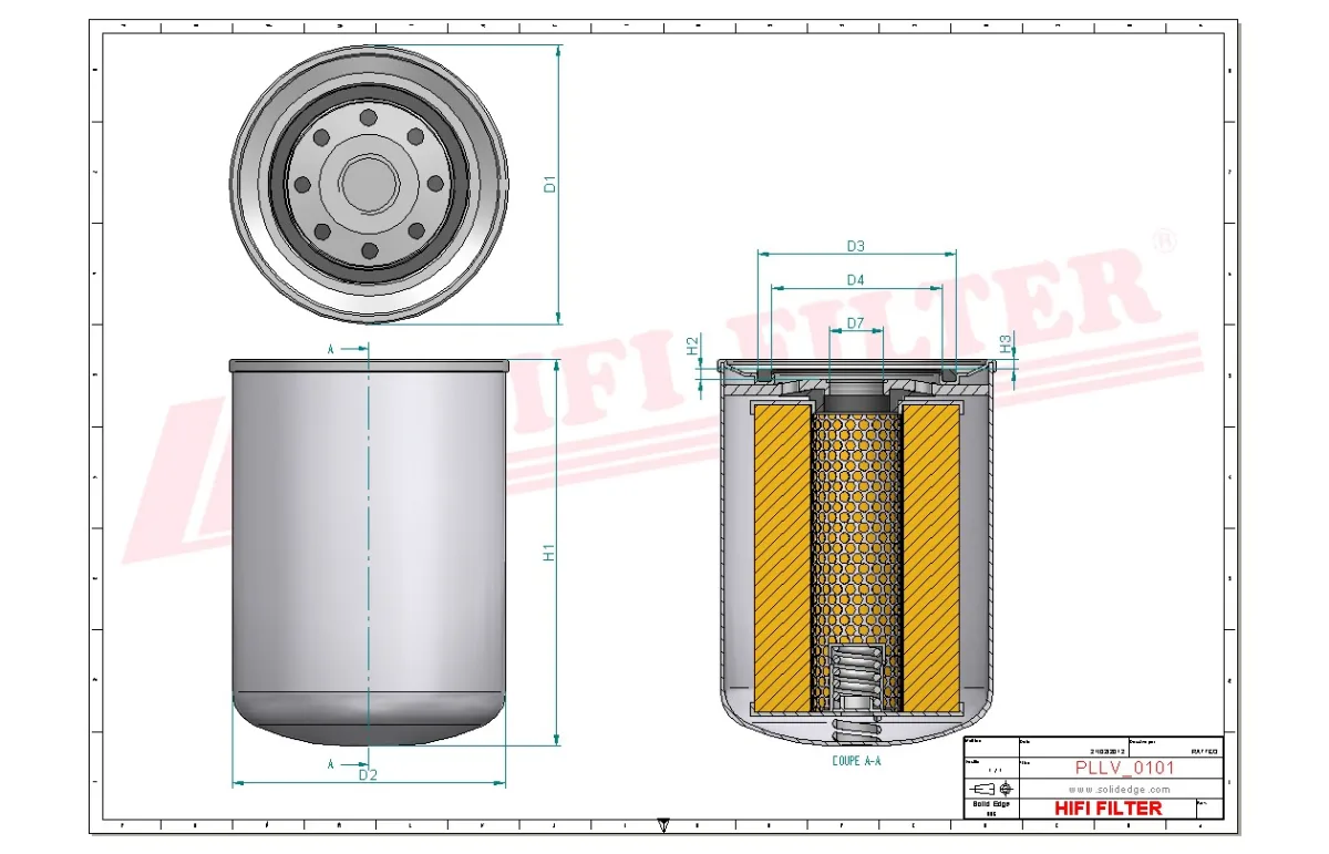 Rysunek techniczny Hifi Filter T1634