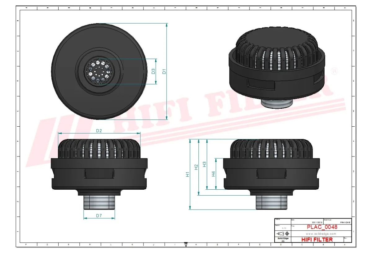 Rysunek techniczny Hifi Filter TBS1903