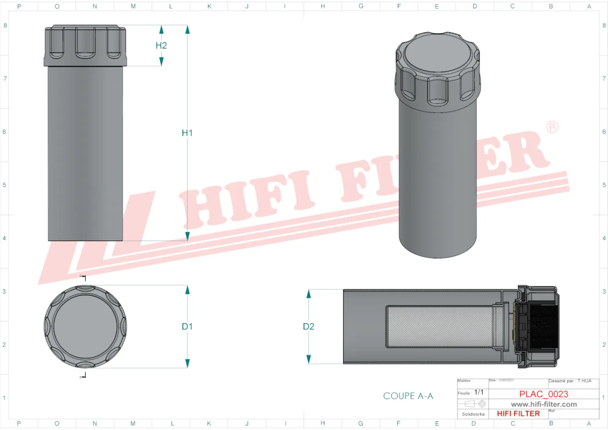 Rysunek techniczny Hifi Filter TCO501/2