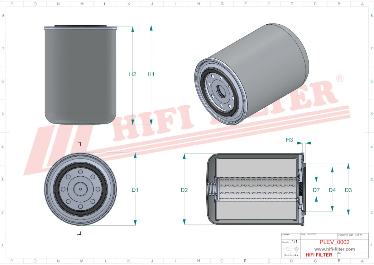 Rysunek techniczny Hifi Filter WE2101