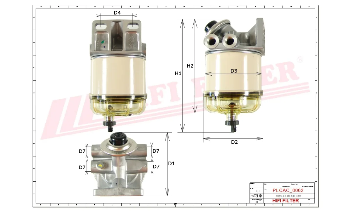 Rysunek techniczny Hifi Filter Y460R30