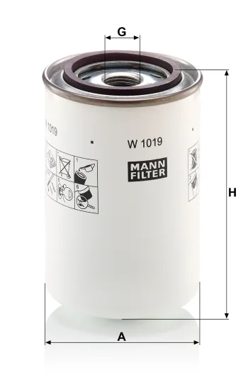 Filtr hydrauliczny Mann Filter W1019 — zdjęcie 2