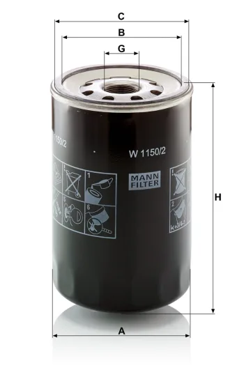 Filtr hydrauliczny Mann Filter W1150/2 — zdjęcie 3