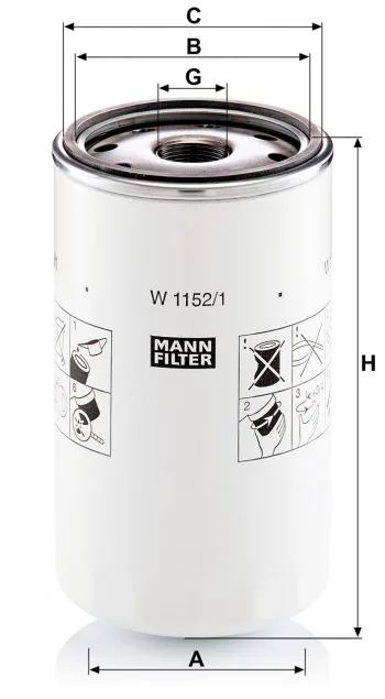 Filtr oleju Mann Filter W1152/1 — zdjęcie 2