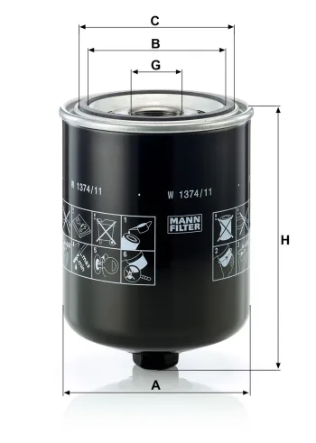 Filtr oleju Mann Filter W1374/11 — zdjęcie 2