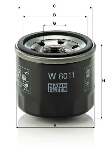 Filtr oleju Mann Filter W6011 — zdjęcie 2