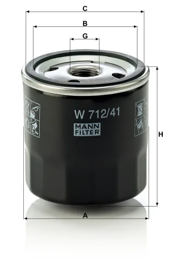 Filtr oleju Mann Filter W712/41 — zdjęcie 2