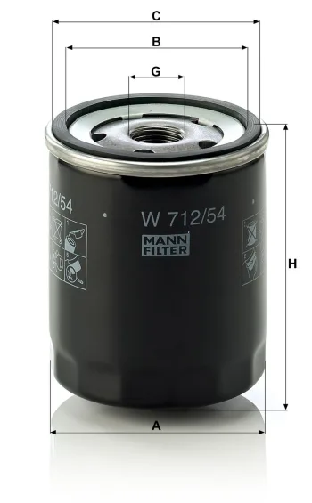 Filtr oleju Mann Filter W712/54 — zdjęcie 2