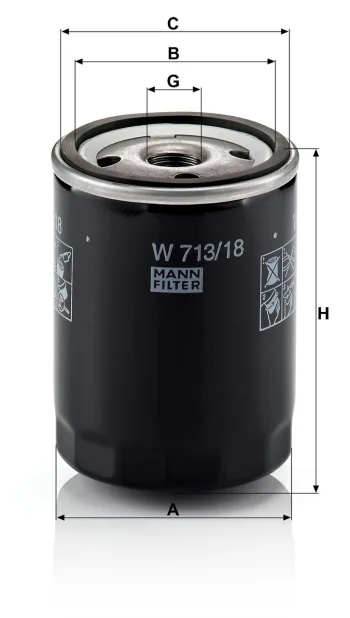 Filtr oleju Mann Filter W713/18 — zdjęcie 2