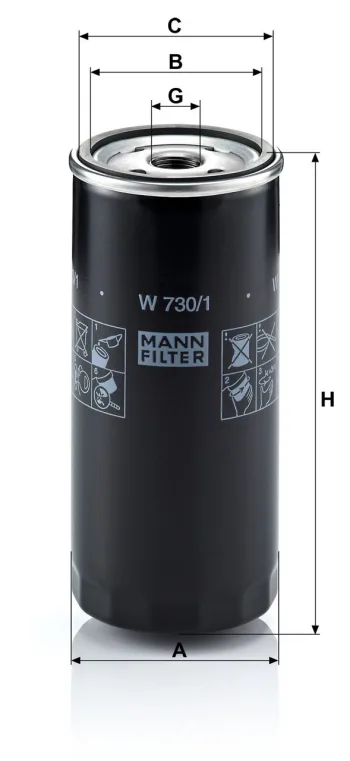Filtr oleju Mann Filter W730/1 — zdjęcie 2