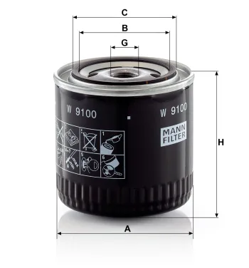 Filtr oleju Mann Filter W9100 — zdjęcie 2