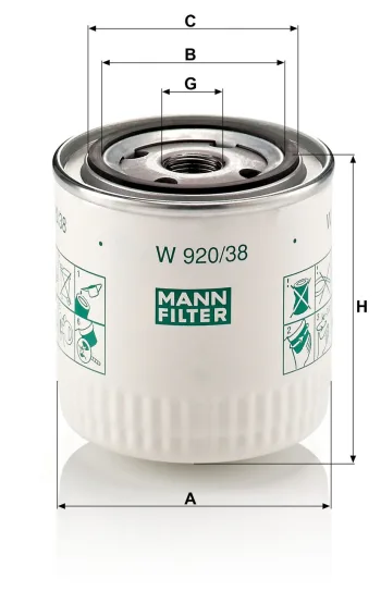 Filtr oleju Mann Filter W920/38 — zdjęcie 2