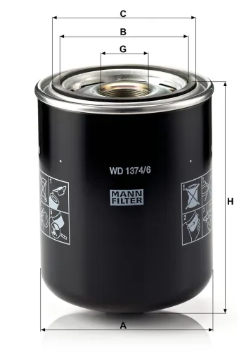 Filtr hydrauliczny Mann Filter WD1374/6 — zdjęcie 2