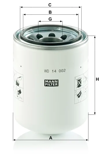 Filtr hydrauliczny Mann Filter WD14002 — zdjęcie 2