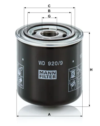 Filtr oleju Mann Filter WD920/9 — zdjęcie 2