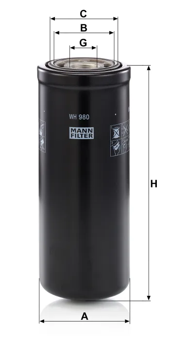 Filtr hydrauliczny Mann Filter WH980 — zdjęcie 2