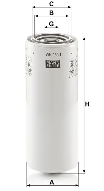 Filtr paliwa Mann Filter WK 980/1 — zdjęcie 2