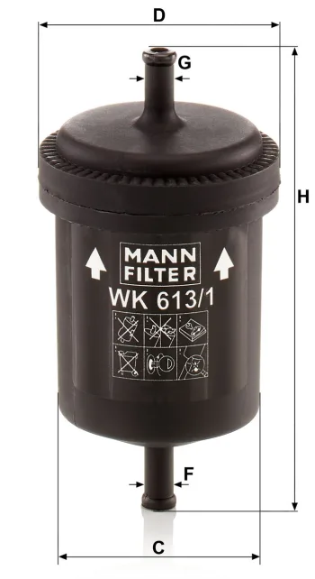 Filtr paliwa Mann Filter WK613/1 — zdjęcie 2