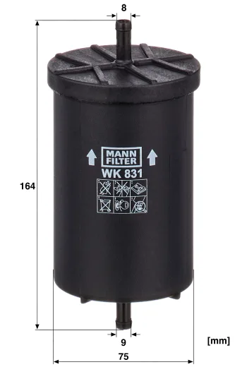 Filtr paliwa Mann Filter WK831 — zdjęcie 2